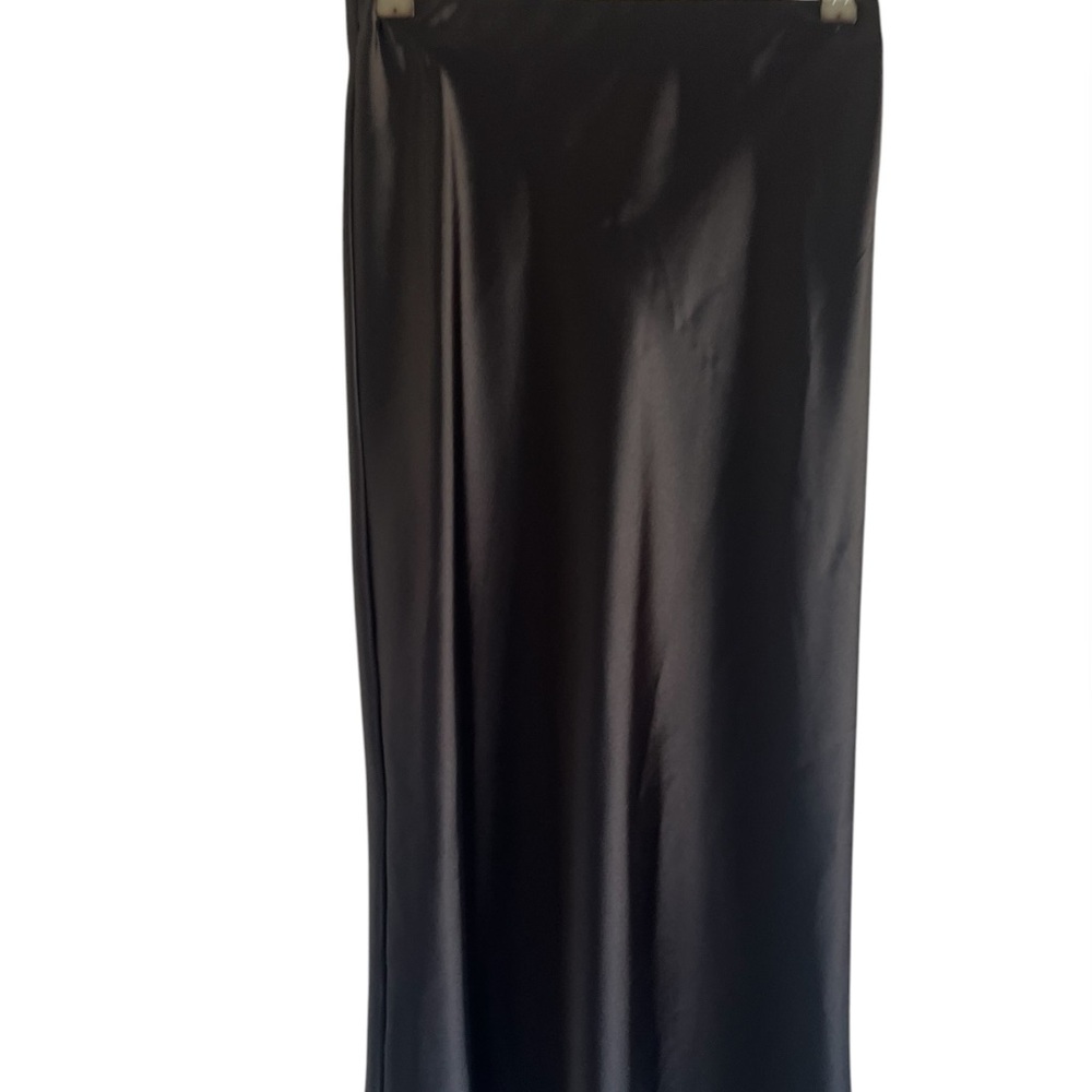 Zara Black Satin Maxi Skirt